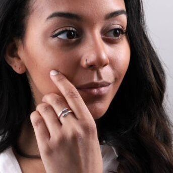 925er Sterling größenverstellbarer Ring