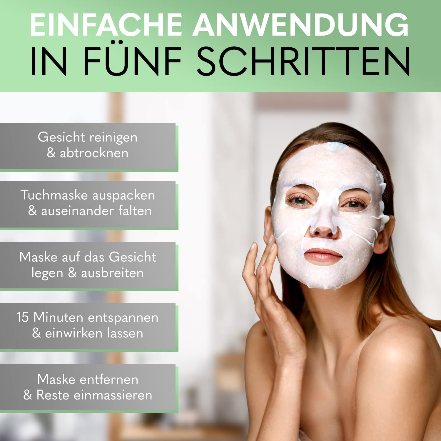 1 Stk. Premium Tuchmaske (Aloe Vera / Grüner Tee)