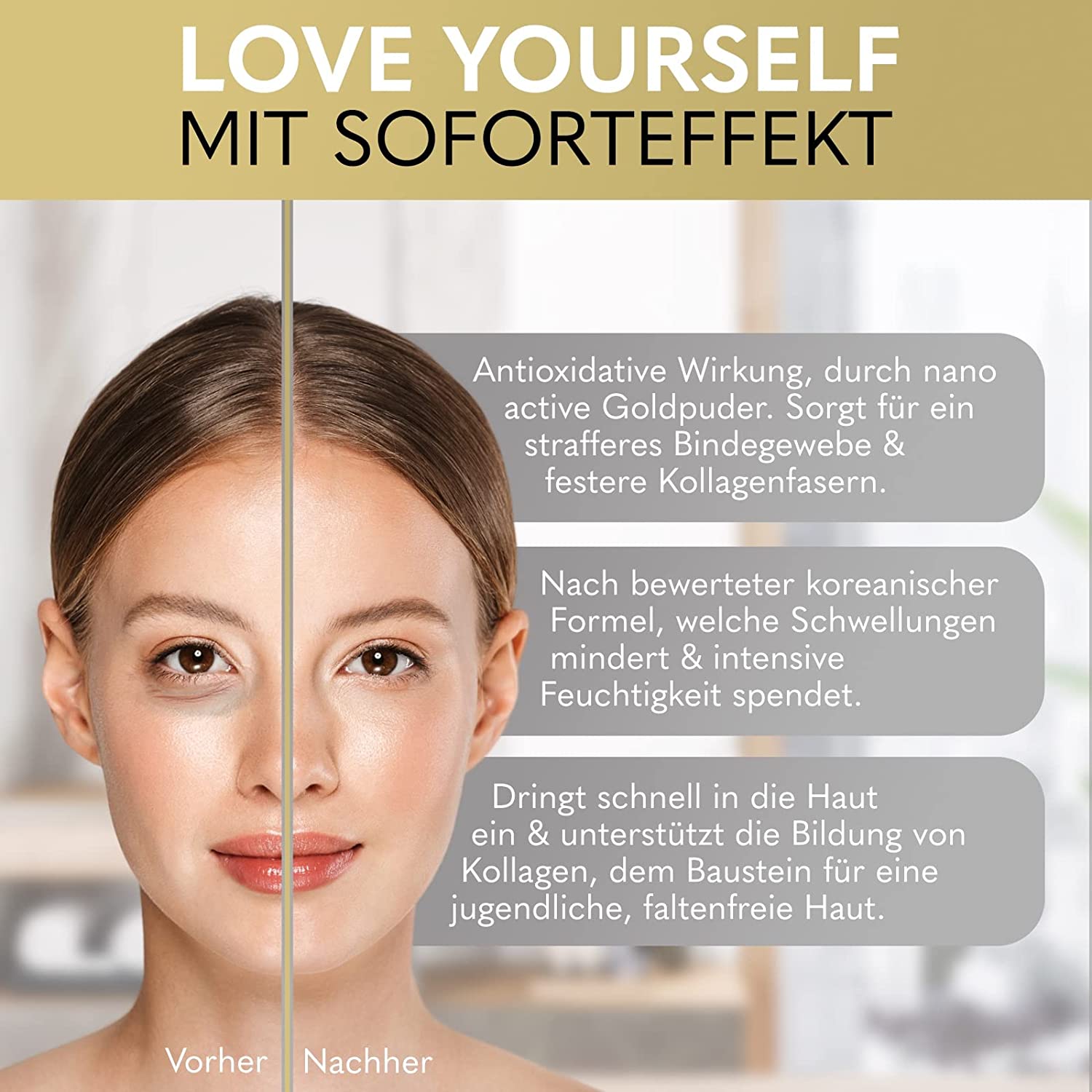 Gold Augenpads - Luxus für die Augen