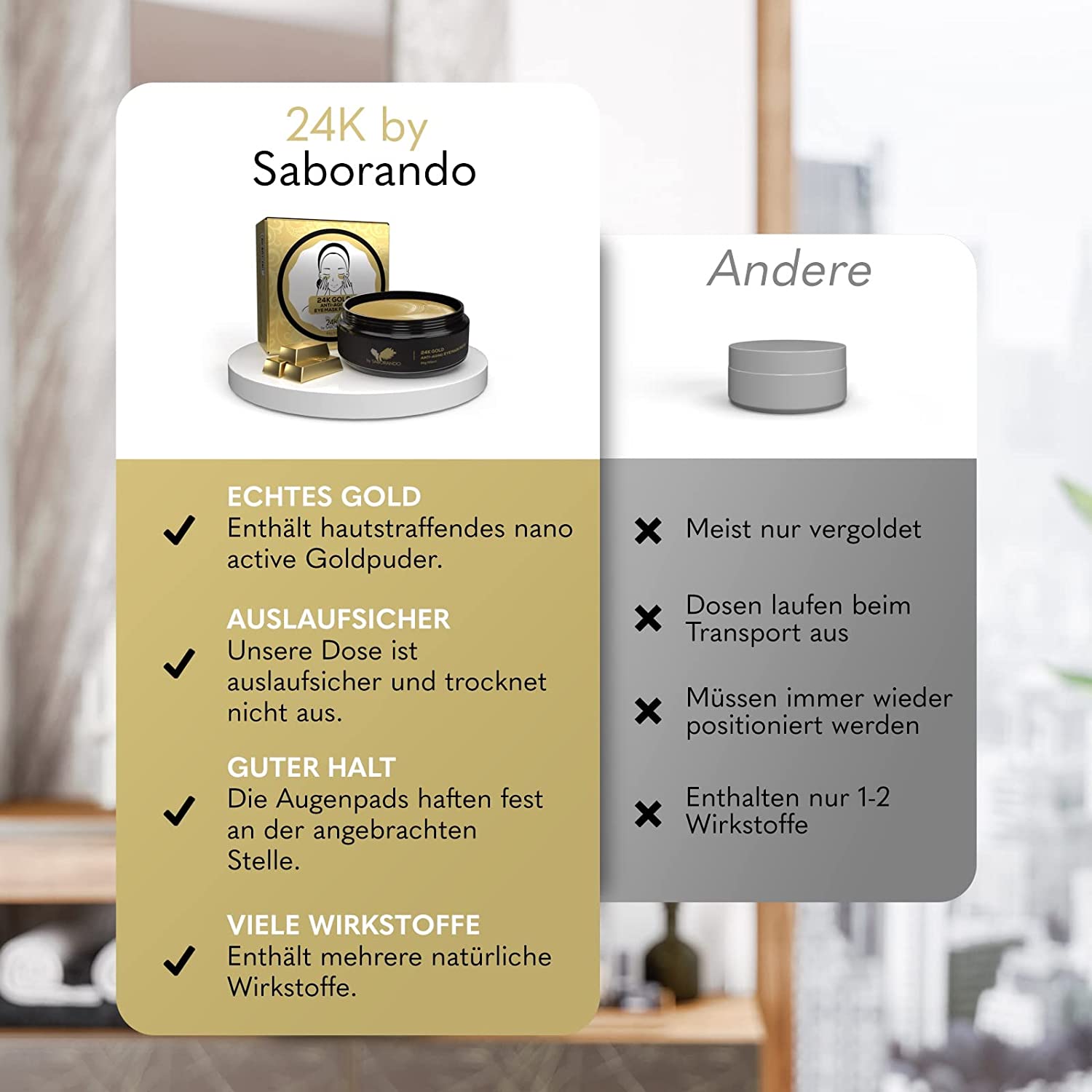 Gold Augenpads - Luxus für die Augen